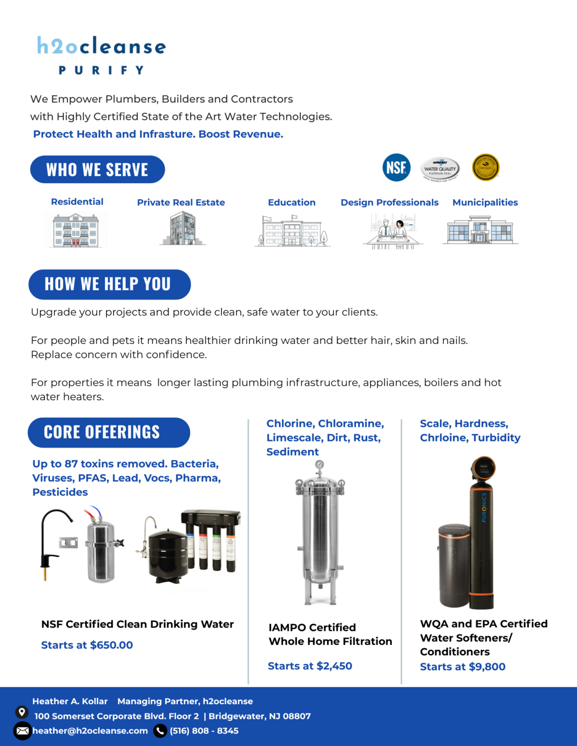 h2ocleanse water filtration water conditioning and water softening